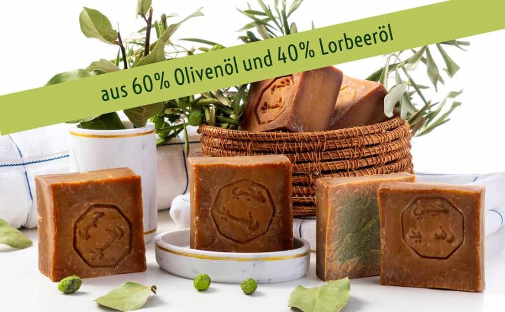 Natura Germania Aleppo Seife - Naturseife - 60 Prozent Olivenöl / 40% Lorbeeröl